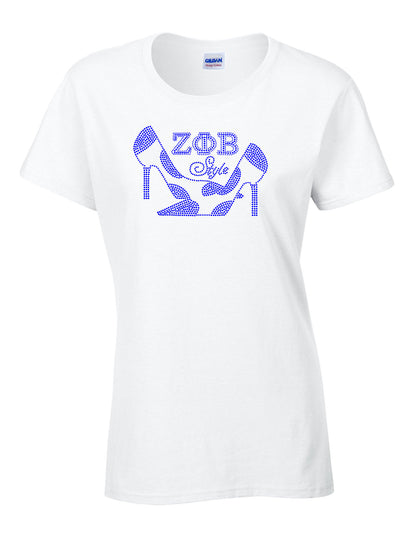 Zeta Phi Beta Style Pumps Rhinestone T-Shirt