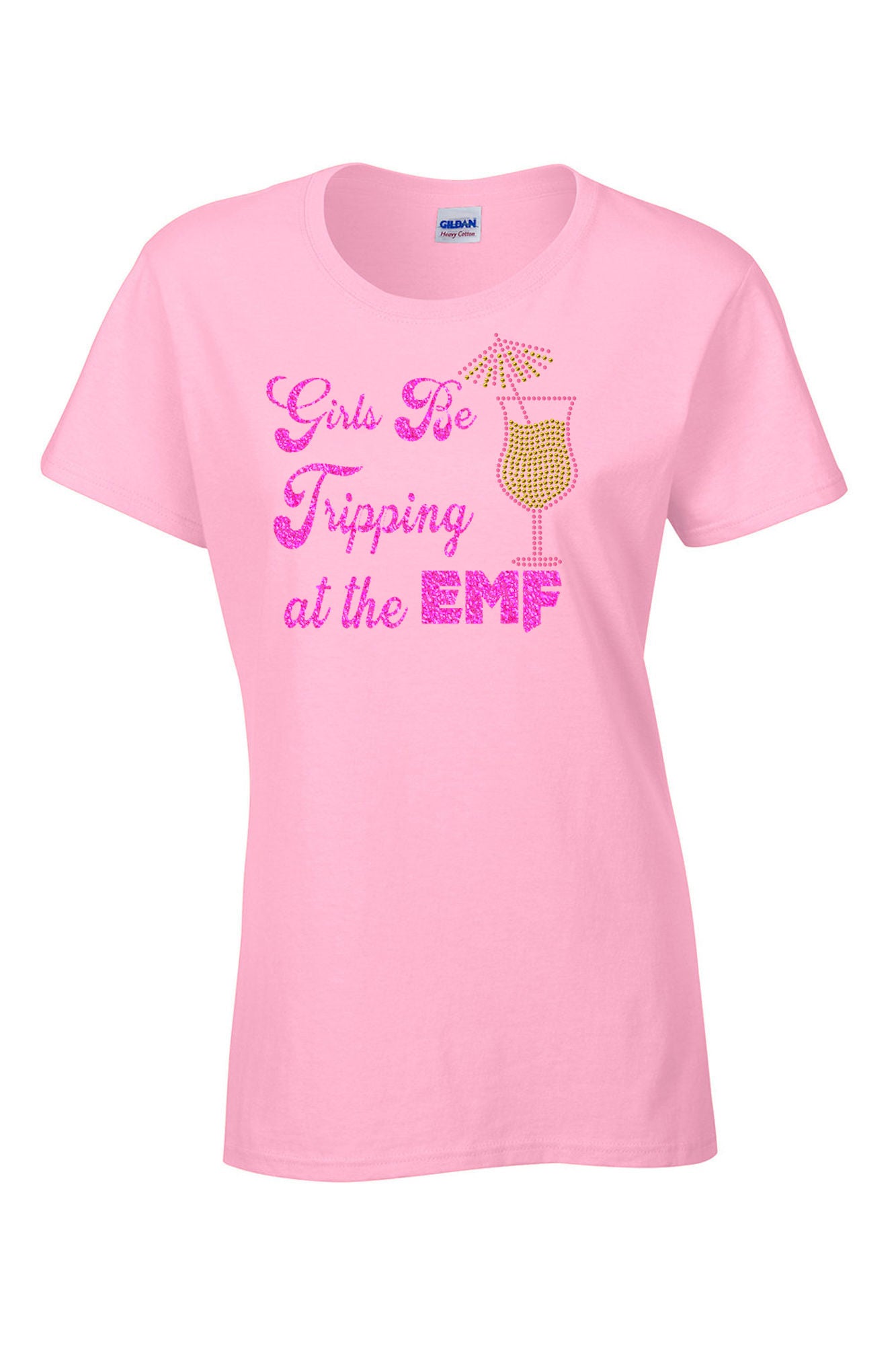 Girls Be Trippin At EMF Rhinestone Glitter Tee