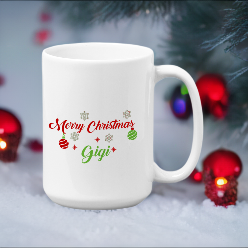 Santa's Favorite Granny Beaded Christmas Mug