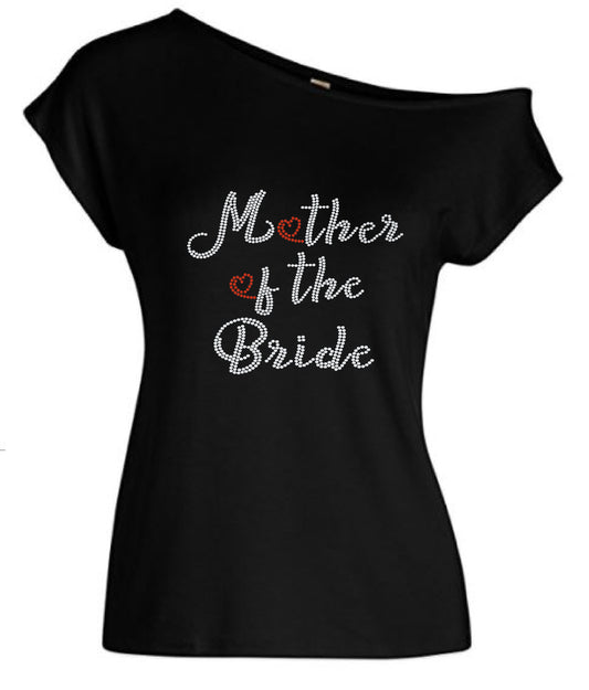 Mother of the Bride Rhinestone Off Shoulder Tee