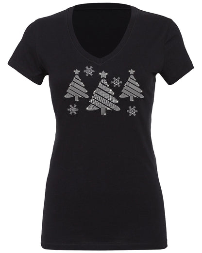 Rhinestone Christmas Tree Scene T-Shirt