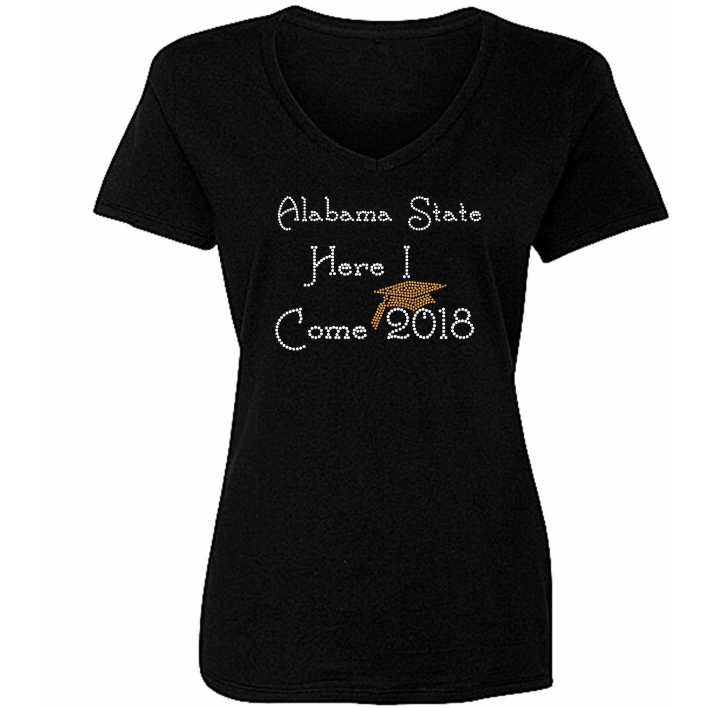College Here I Come Custom Rhinestone T Shirt