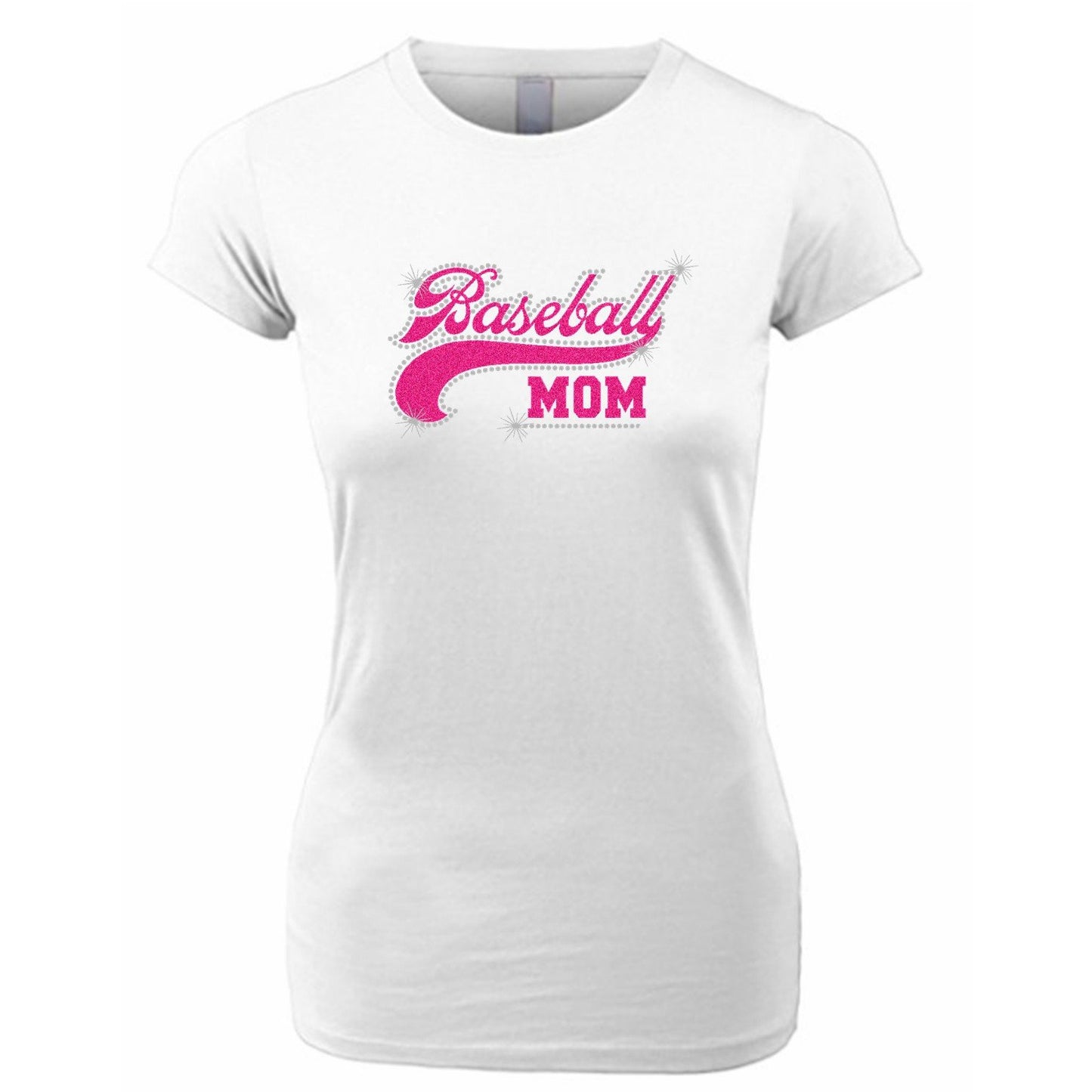 Baseball Mom Rhinestone Glitter T Shirt