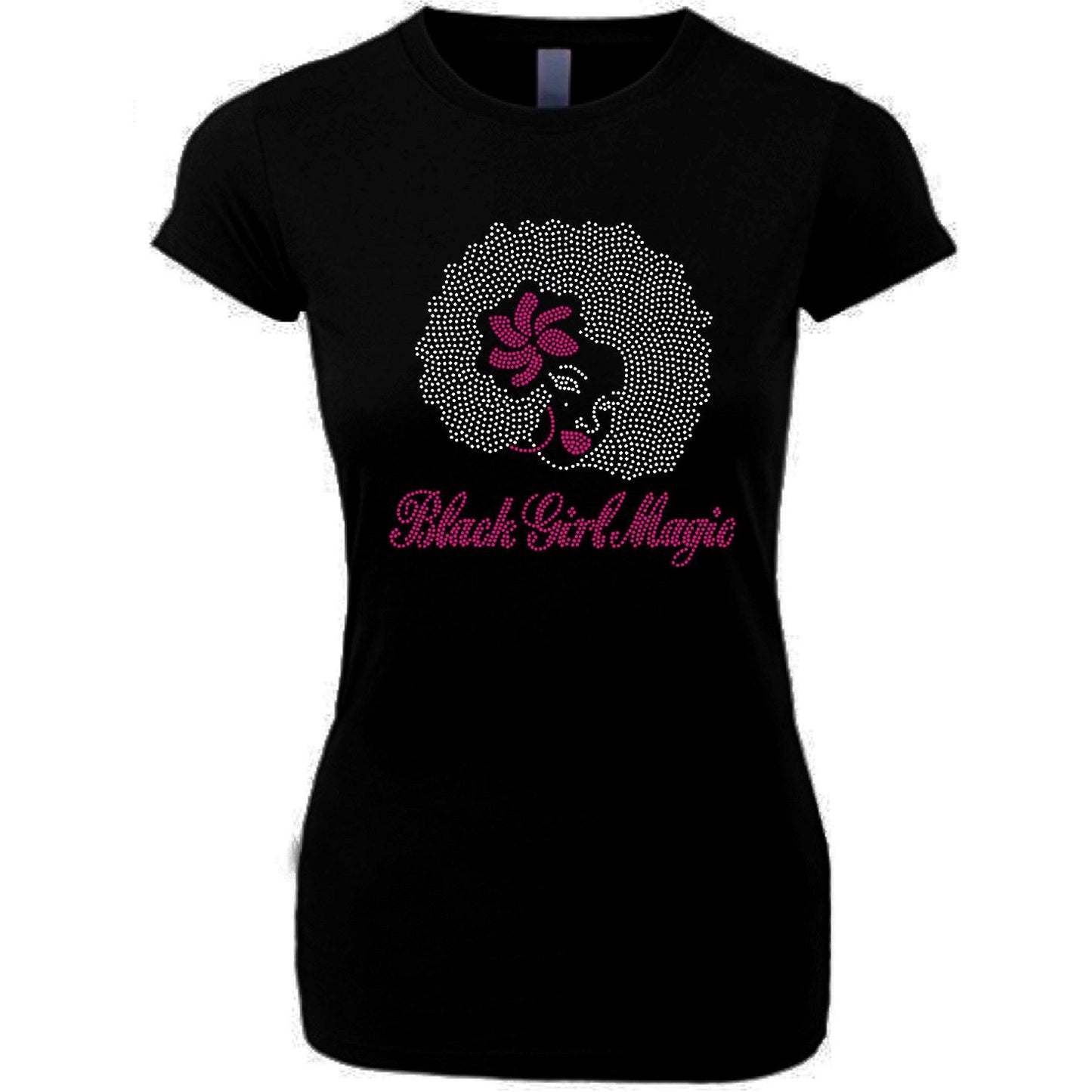 Black Girl Magic Afro Girl Rhinestone T Shirt