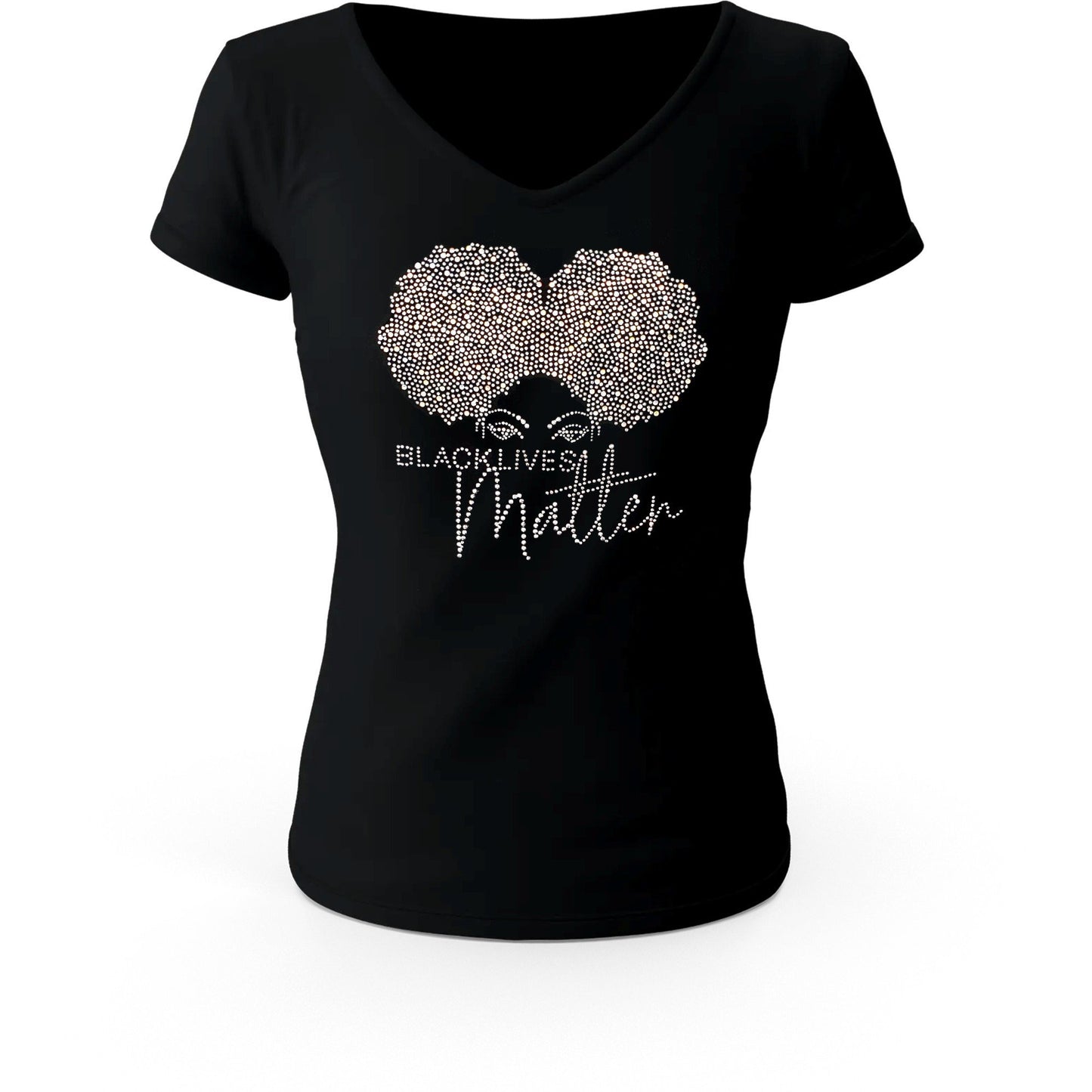 Rhinestone Afro Puff Black Lives Matter T-Shirt