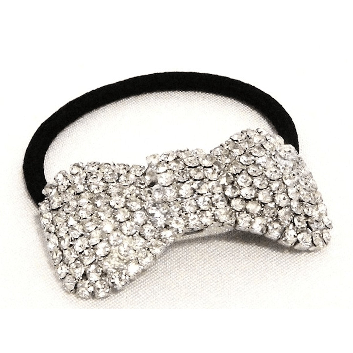 Rhinestone Bowtie Ponytail Holder