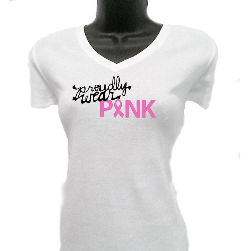 Proudly Wear Pink Breast Cancer Awareness T Shirt