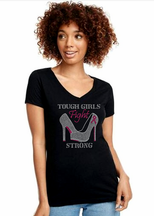Tough Girls Fight Strong Breast Cancer Awareness T Shirt