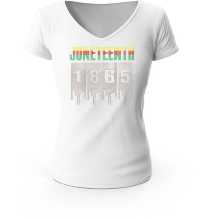 Juneteenth 1865 Dripping Rhinestones T-Shirt