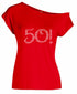 50!+ Rhinestone Off The Shoulder Tee