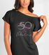 50 And Fabulous Rhinestone Off Shoulder Tee