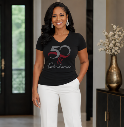 50 & Fabulous Rhinestone T-Shirt