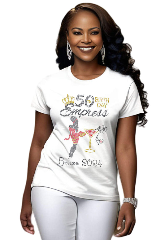 Birth Day Empress Personalized Rhinestone T-Shirt
