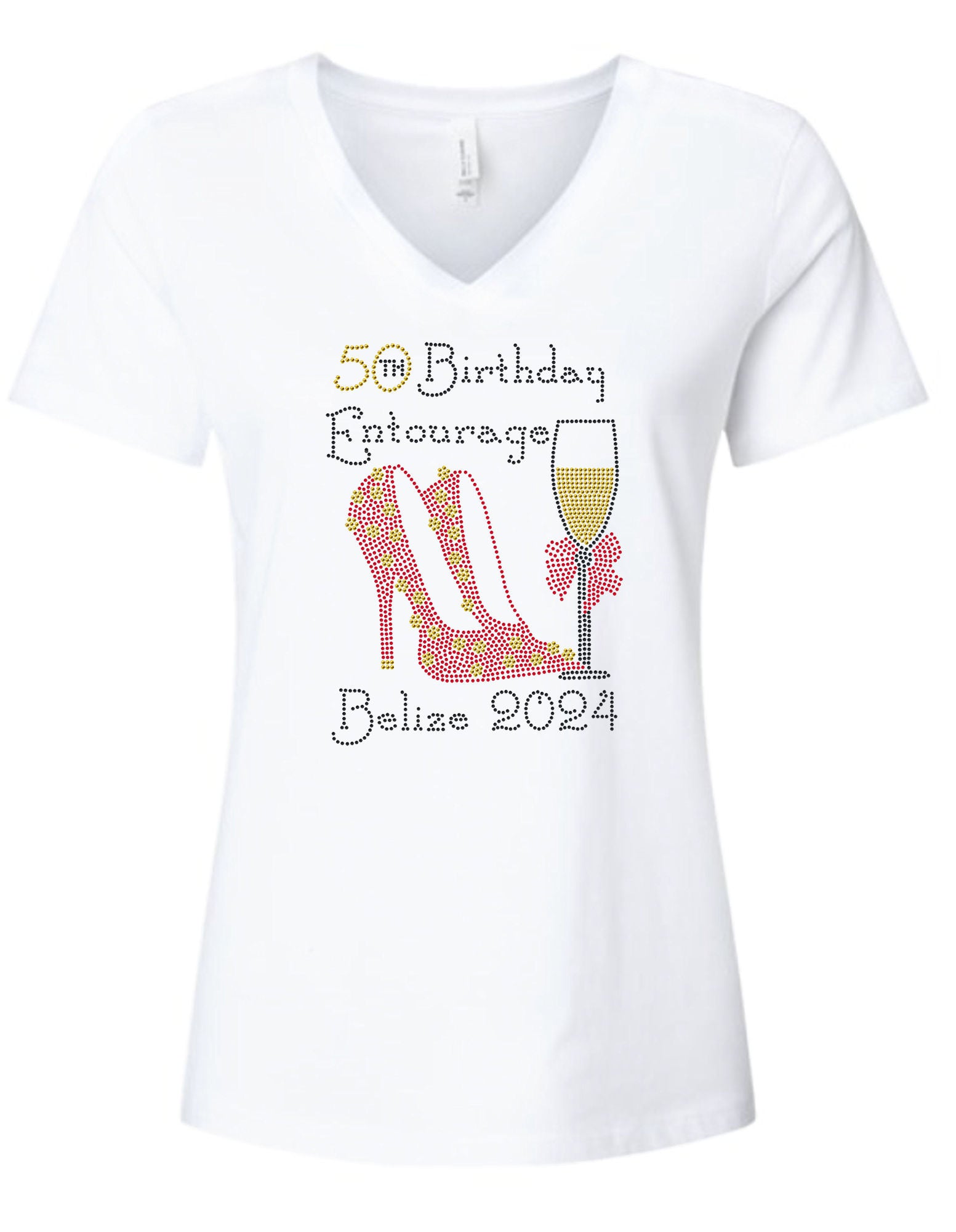 52nd Birthday Entourage Personalized Rhinestone T-Shirt