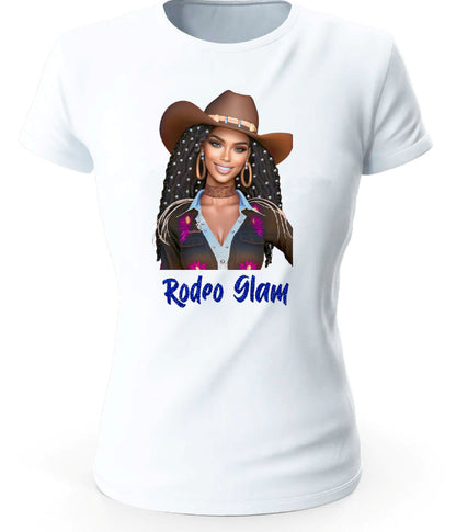 Rodeo Glam Black Cowgirl Glitter & Rhinestones T-Shirt