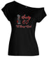 Sexty 60 Rhinestone B'Day Girl Off Shoulder Tee