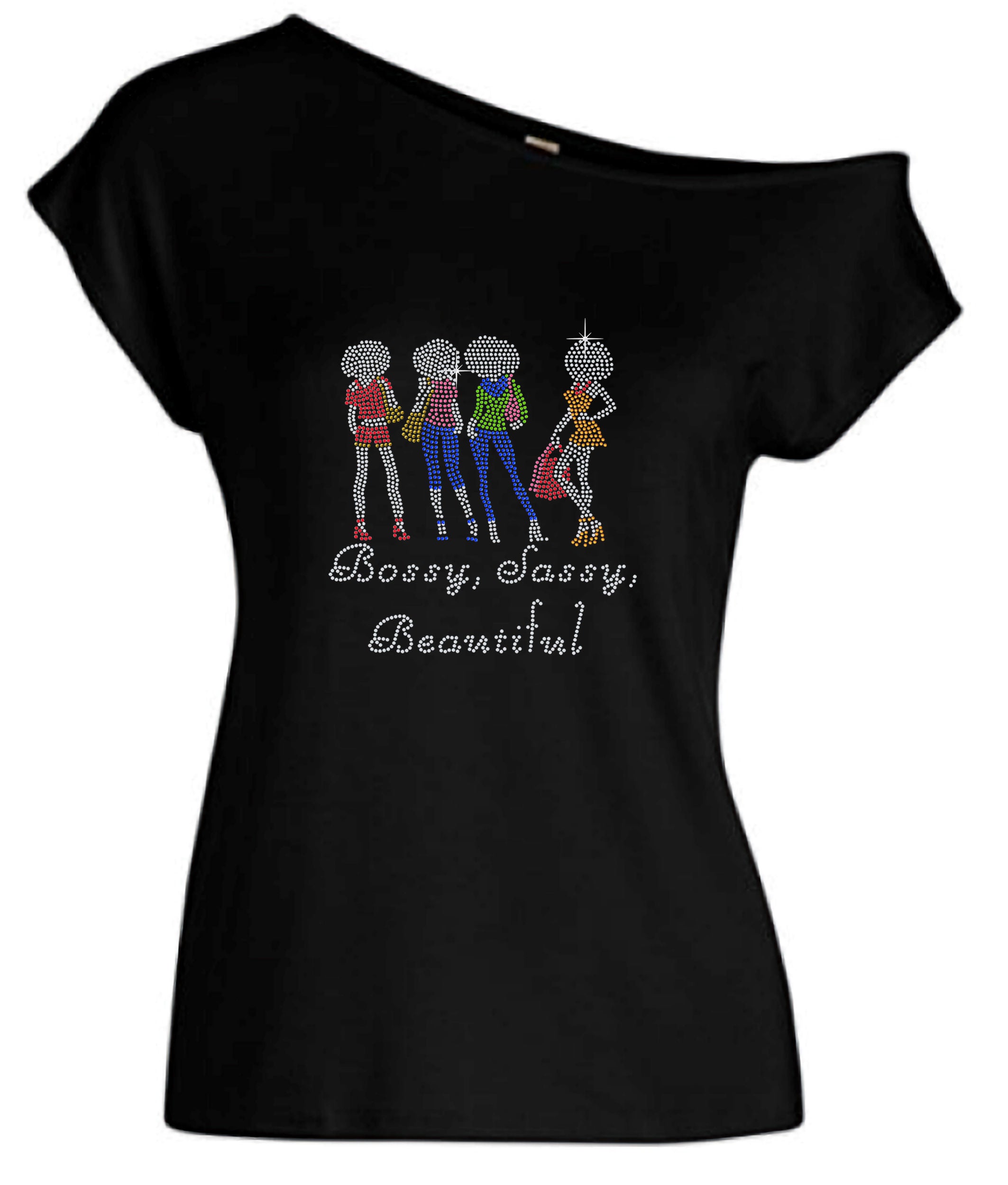 Afro Girl Group Bossy,Sassy, Beautiful Rhinestone Tee