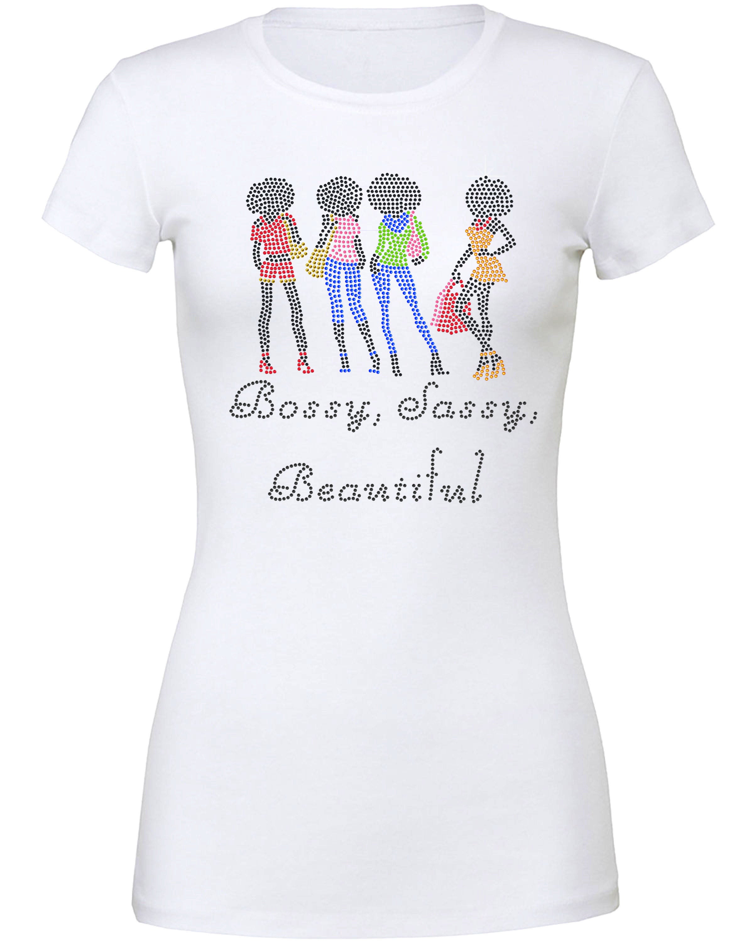 Afro Girl Group Bossy,Sassy, Beautiful Rhinestone Tee