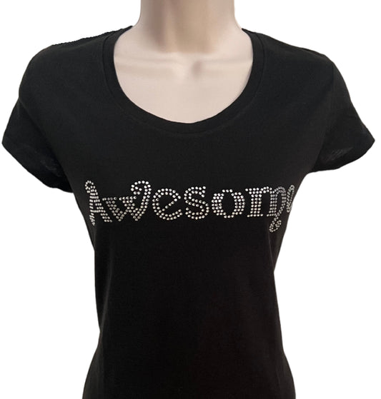Awesome Rhinestone Scoop Neck T-Shirt