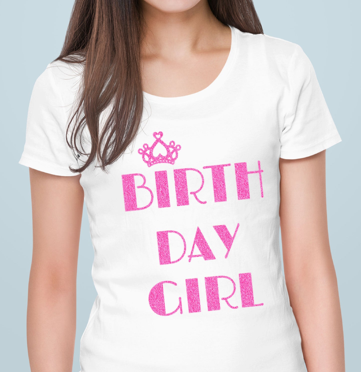 Birth Day Girl Glitter T-Shirt-CO