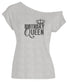 Birthday Queen With Crown Rhinestone Off Shoulder Tee