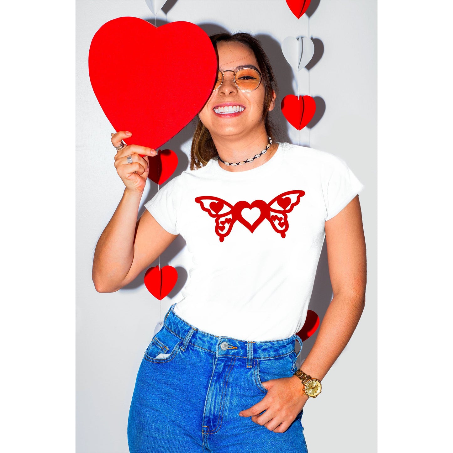 Butterfly Wings With Heart T Shirts