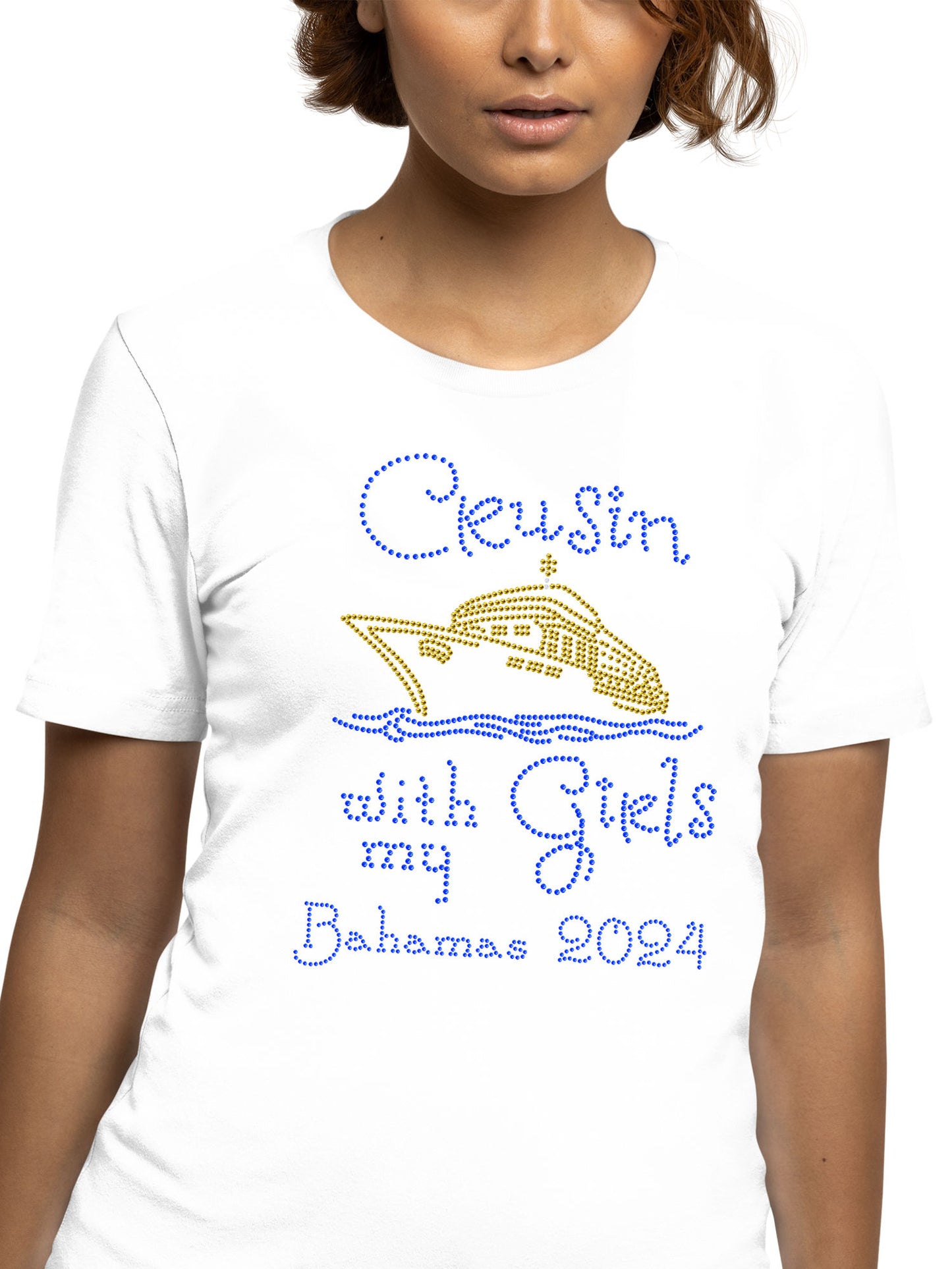 Crusin With My Girls Personalized Rhinestone T-Shirt