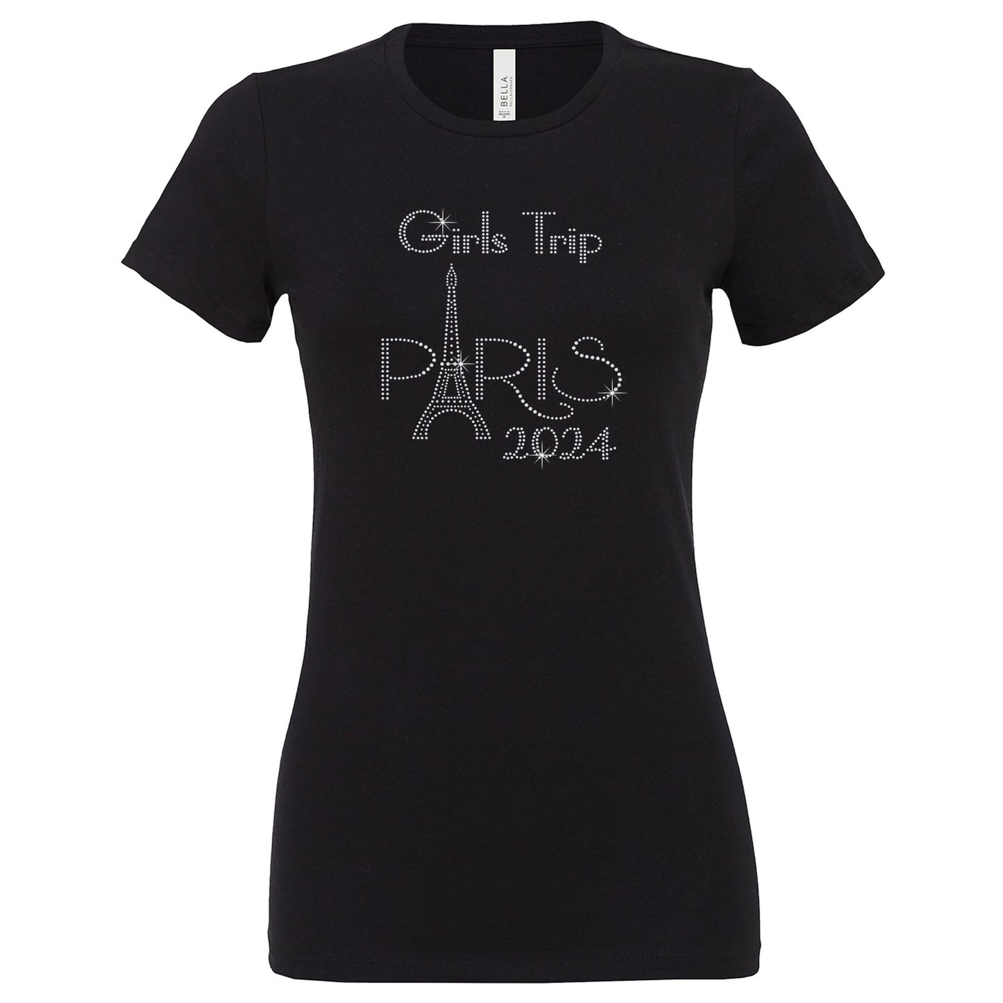 Girls Trip Paris Eiffel Tower Rhinestone T-Shirt