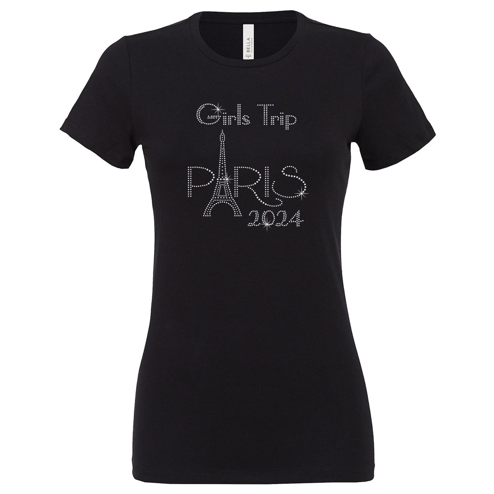 Girls Trip Paris Eiffel Tower Rhinestone T-Shirt