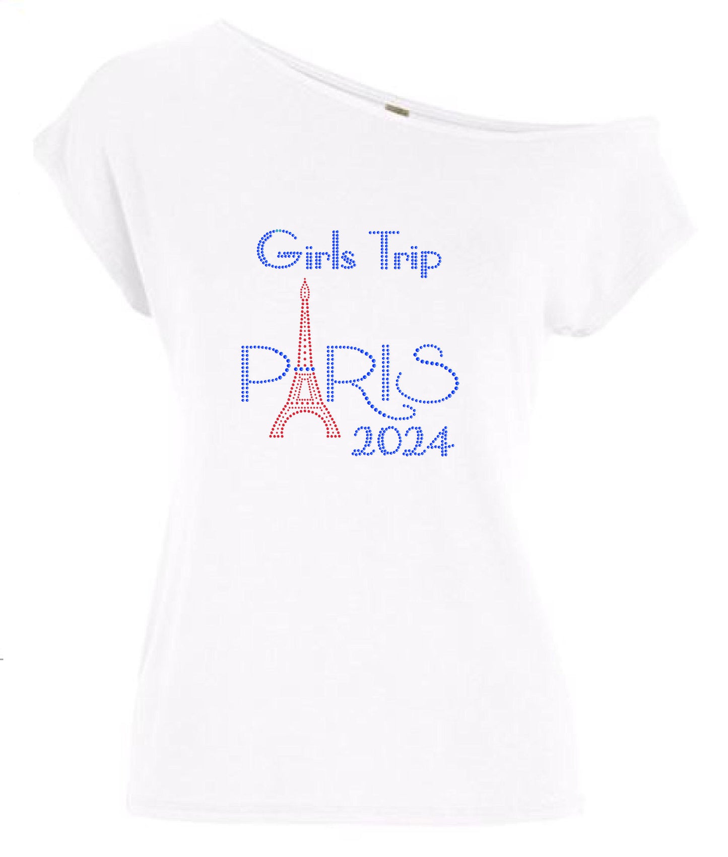 Girls Trip Paris Eiffel Tower Rhinestone Tee