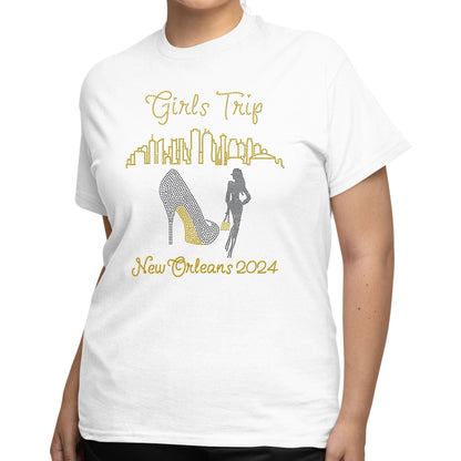 Girls Trip New Orleans Skyline Rhinestone T-Shirt