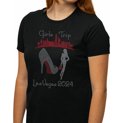 Girls Trip Las Vegas Skyline Rhinestone T-Shirt