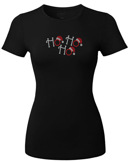 Ho Ho Ho Santa Hat Rhinestone T-Shirt