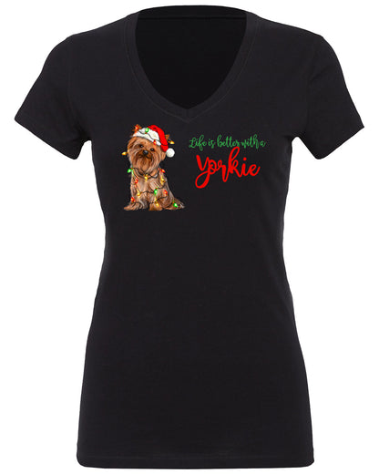 Life Is Better With A Yorkie Christmas T-shirt
