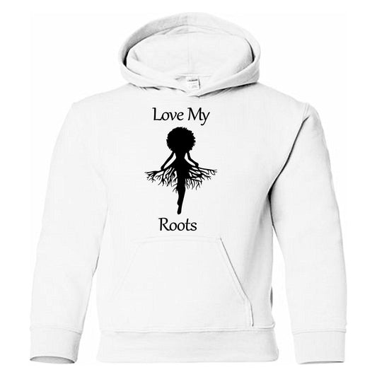 Love My Roots Black Glitter-White Hoodie