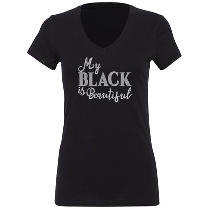 My Black Is Beautiful Rhinestone Statement T-Shirt