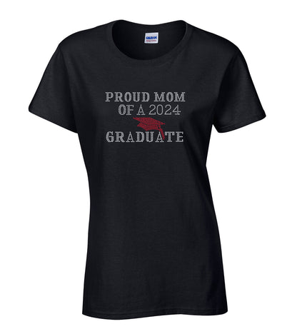 Proud Mom of Graduate Rhinestone T Shirt