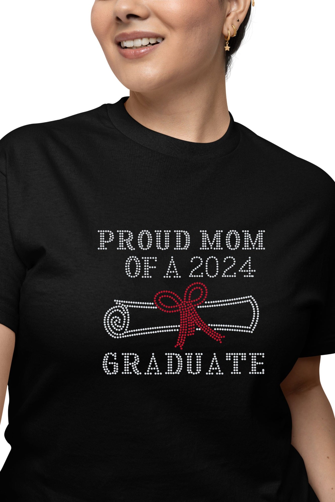 Proud Mom of Graduate Rhinestone T Shirt