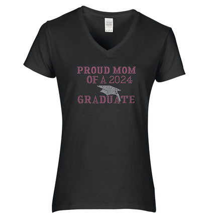 Proud Mom of Graduate Rhinestone T Shirt