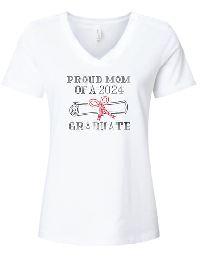 Proud Mom of Graduate Rhinestone T Shirt