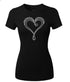 Red Rhinestone Liquid Heart T Shirt