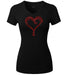 Red Rhinestone Liquid Heart T Shirt