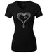 Red Rhinestone Liquid Heart T Shirt
