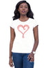 Red Rhinestone Liquid Heart T Shirt