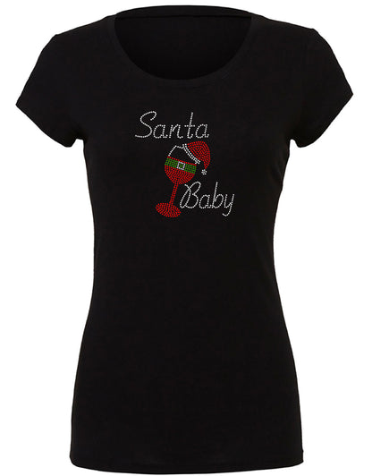 Santa Baby Rhinestone Christmas T-Shirt