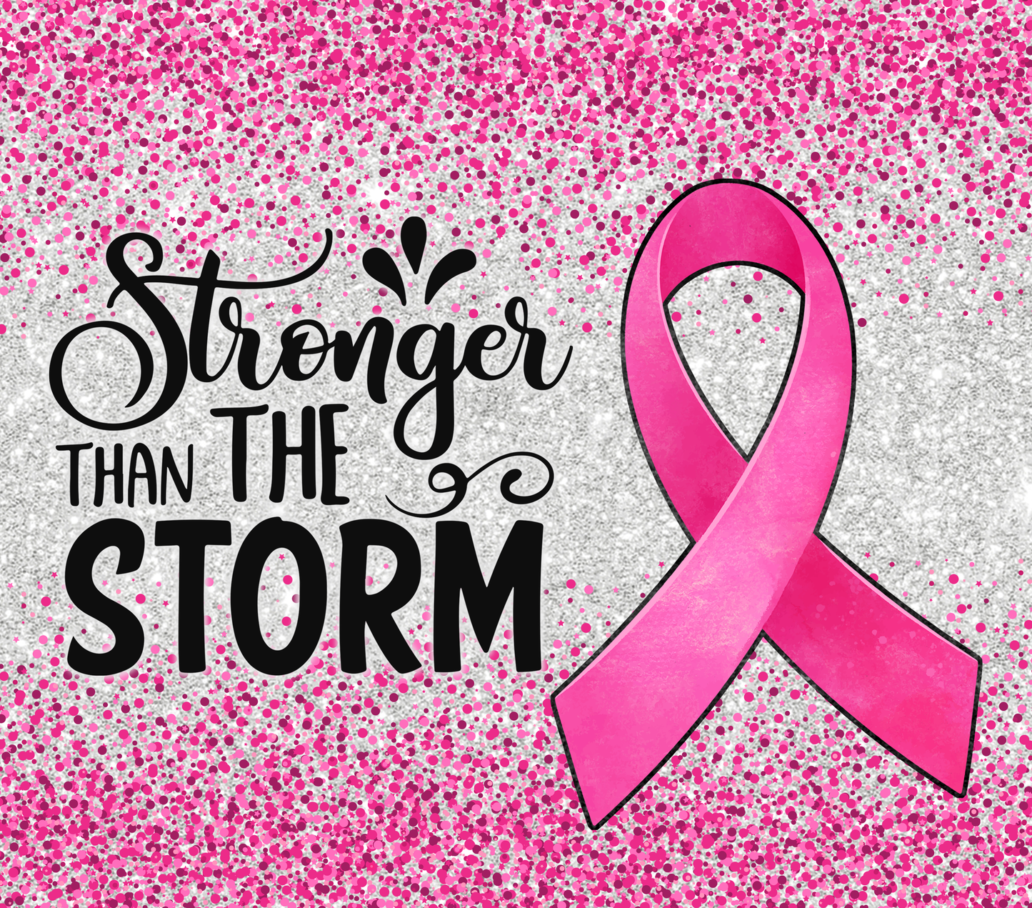 Stronger Than The Storm Breast Cancer Awareness Tumbler Style 2