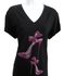 Purple Rhinestone Bow Stilletto Shoe T Shirt