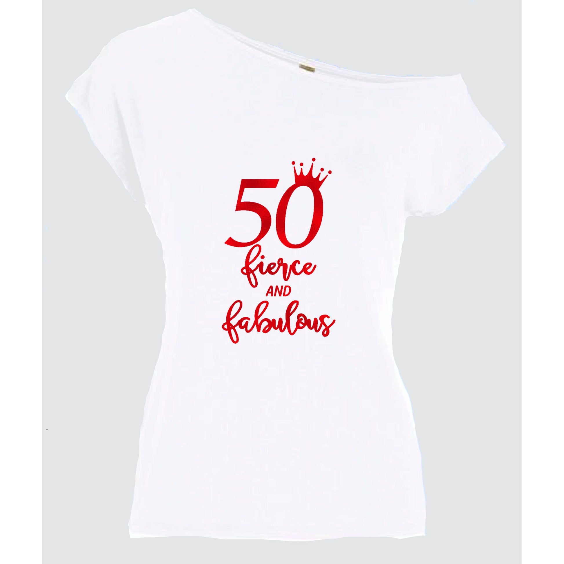 55 Fierce And Fabulous Off Shoulder Birthday T-Shirt