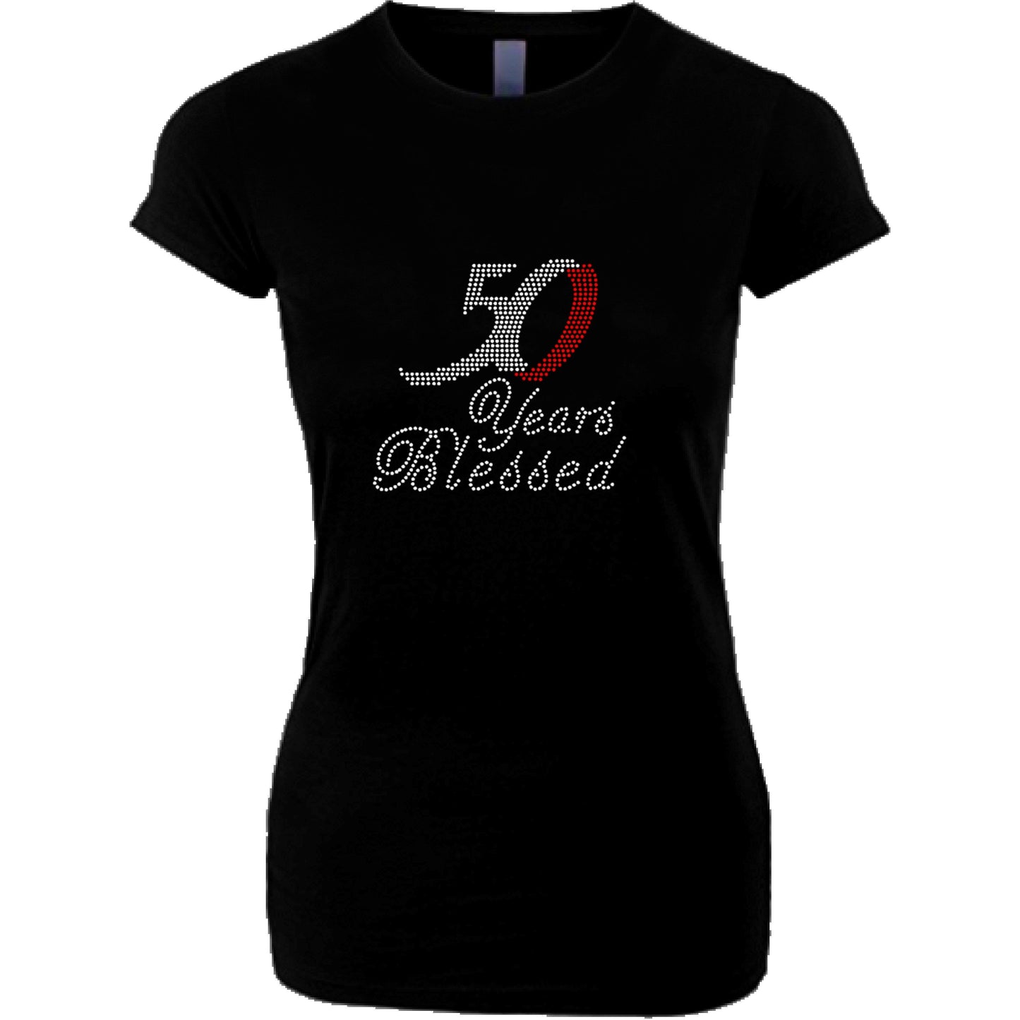 50 Years Blessed Rhinestone Birthday T Shirt