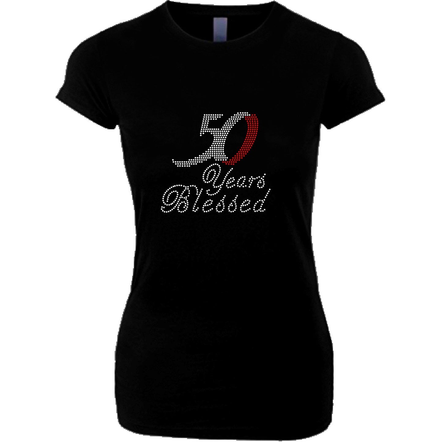 50 Years Blessed Rhinestone Birthday T Shirt